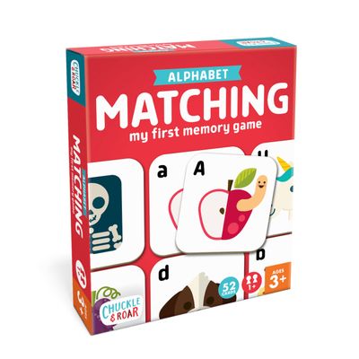 Chuckle & Roar Alphabet Matching Memory Game for Kids Ages 3+ Preschool Letter Matching Board Game for Toddlers, Uppercase & Lowercase ABC Learning Game