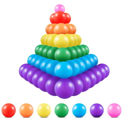 Ball Pit Balls Clear - Crush Proof Ball Pit Balls Plastic Toy Balls for Ball Pit Boys and Girls (Rainbow Colors, 100 Pack)