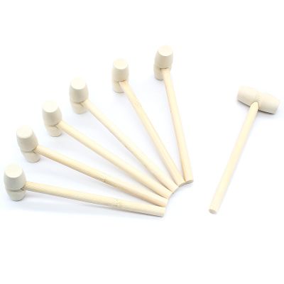 Litoexpe 12pcs Mini Wooden Hammers 38x24mm