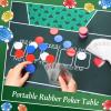 Kinlop 46.5" x 23.5" Poker Mat Table Top with Storage Bag Portable Rubber Poker Table Cover Folding Texas for 5-10 Players Layout Blackjack Home Game Nights (Green) view 3