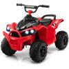 Costzon Kids ATV, 12V Battery Powered Ride on Car Quad W/Adjustable Speed, Treaded Tires, Headlights, Horn, Music, Forward & Backward, Electric ATV for Boys & Girls (Red) view 1