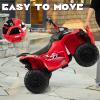 Costzon Kids ATV, 12V Battery Powered Ride on Car Quad W/Adjustable Speed, Treaded Tires, Headlights, Horn, Music, Forward & Backward, Electric ATV for Boys & Girls (Red) view 4