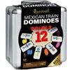 Queensell Mexican Train Dominoes Set with Numbers, Double 12 Dominoes Sets for Adults, Mexican Domino Train for Adults and Family - Domino Sets 91 Tiles with Aluminum Case view 1