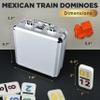 Queensell Mexican Train Dominoes Set with Numbers, Double 12 Dominoes Sets for Adults, Mexican Domino Train for Adults and Family - Domino Sets 91 Tiles with Aluminum Case view 3