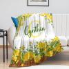 Artsadd Personalized Baby Blanket with Name Custom Baby Throw Blanket for Girls Customized Name Receiving Swaddle Floral Blanket for Infant Newborn Toddler Personalized Birthday 60"x80" view 2