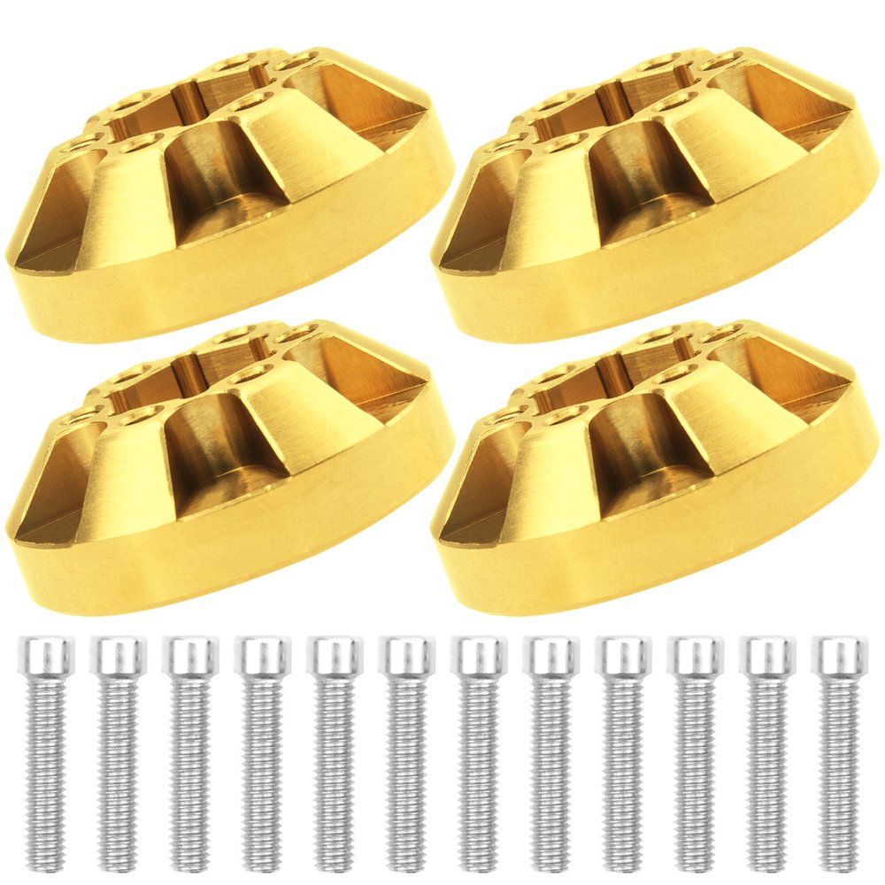 ShareGoo 4Pcs Brass Wheels Hex Hub Adapter 12mm Hex Weight Compatible with 1.9 2.2Inch Wheels Rim Beadlock Axial SCX10 Traxxas TRX4 1/10 RC Crawler Car