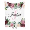 Artsadd Personalized Baby Blanket with Name Custom Baby Throw Blanket for Girls Customized Name Receiving Swaddle Floral Blanket for Infant Newborn Toddler Personalized Birthday 50"x60" view 1