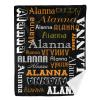 Personalized Name Text -Black Baby Blanket for Boy Girls,Soft Minky Blanket Layer Dotted Backing Newborn Naps 50X60 in view 1