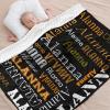 Personalized Name Text -Black Baby Blanket for Boy Girls,Soft Minky Blanket Layer Dotted Backing Newborn Naps 50X60 in view 3