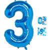 3 Number Balloon Blue 40 inch Big Foil Mylar 3rd Balloons for 3 Year Old Boy Girl Birthday Party Decorations Wedding Anniversary Events Supplies view 1