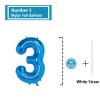 3 Number Balloon Blue 40 inch Big Foil Mylar 3rd Balloons for 3 Year Old Boy Girl Birthday Party Decorations Wedding Anniversary Events Supplies view 2