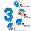 3 Number Balloon Blue 40 inch Big Foil Mylar 3rd Balloons for 3 Year Old Boy Girl Birthday Party Decorations Wedding Anniversary Events Supplies view 3