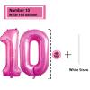 10 Number Balloon Pink 40 inch Big Foil Mylar 10th Balloons for 10 Year Old Boy Girl Birthday Party Decorations Wedding Anniversary Events Supplies view 2