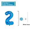 2 Number Balloon Blue 40 inch Big Foil Mylar 2nd Balloons for 2 Year Old Boy Girl Birthday Party Decorations Wedding Anniversary Events Supplies view 2