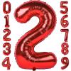 2 Number Balloon Red 40 inch Big Foil Mylar 2nd Balloons for 2 Year Old Boy Girl Birthday Party Decorations Wedding Anniversary Events Supplies view 1