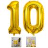 10 Number Balloon Gold 40 inch Big Foil Mylar 10th Balloons for 10 Year Old Boy Girl Birthday Party Decorations Wedding Anniversary Events Supplies view 1