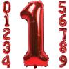 1 Number Balloon Red 40 inch Big Foil Mylar 1st Balloons for 1 Year Old Boy Girl Birthday Party Decorations Wedding Anniversary Events Supplies view 1