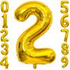2 Number Balloon Gold 40 inch Big Foil Mylar 2nd Balloons for 2 Year Old Boy Girl Birthday Party Decorations Wedding Anniversary Events Supplies view 1