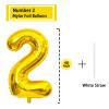 2 Number Balloon Gold 40 inch Big Foil Mylar 2nd Balloons for 2 Year Old Boy Girl Birthday Party Decorations Wedding Anniversary Events Supplies view 2
