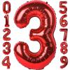 3 Number Balloon Red 40 inch Big Foil Mylar 3rd Balloons for 3 Year Old Boy Girl Birthday Party Decorations Wedding Anniversary Events Supplies view 1