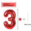 3 Number Balloon Red 40 inch Big Foil Mylar 3rd Balloons for 3 Year Old Boy Girl Birthday Party Decorations Wedding Anniversary Events Supplies view 2