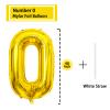0 Number Balloon Gold 40 inch Big Foil Mylar 0th Balloons for 0 Year Old Boy Girl Birthday Party Decorations Wedding Anniversary Events Supplies view 2