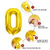 0 Number Balloon Gold 40 inch Big Foil Mylar 0th Balloons for 0 Year Old Boy Girl Birthday Party Decorations Wedding Anniversary Events Supplies view 3