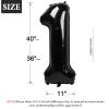 40 Inch Black Number Balloon 0-9(Zero-Nine), Big Size Happy Birthday Balloon, Foil Helium Big Number Balloon for Birthday Celebration Decorations Graduations Anniversary Photo Shoot view 2