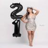 40 Inch Black Number Balloon 0-9(Zero-Nine), Big Size Happy Birthday Balloon, Foil Helium Big Number Balloon for Birthday Celebration Decorations Graduations Anniversary Photo Shoot view 4