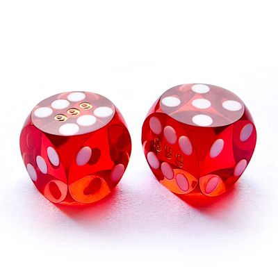 Bescon Professional Precision Dice Round Corner 9/16" (14.3mm) with Random Serial Number, Precision Cut Dice 14.3MM Gem Red, 2pcs Set