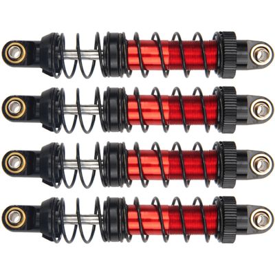 4Pcs Vgoohobby Metal Shocks Absorber Adjustable Dampers Compatible with Axial SCX10 Traxxas TRX4 D90 90046 Redcat Gen7 1/10 RC Crawler Car (Red,80mm)