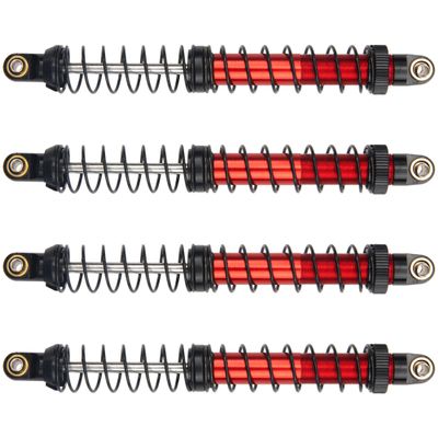 4Pcs Vgoohobby Metal Shocks Absorber Adjustable Dampers Compatible with Axial SCX10 Traxxas TRX4 D90 90046 Redcat Gen7 1/10 RC Crawler Car (Red,120mm)