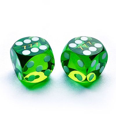 Bescon Professional Precision Dice Round Corner 5/8" (16mm) with Random Serial Number, Precision Cut Dice 16MM Gem Green, 2pcs Set