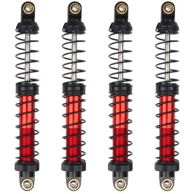 4Pcs Vgoohobby Metal Shocks Absorber Adjustable Dampers Compatible with Axial SCX10 Traxxas TRX4 D90 90046 Redcat Gen7 1/10 RC Crawler Car (Red,110mm)