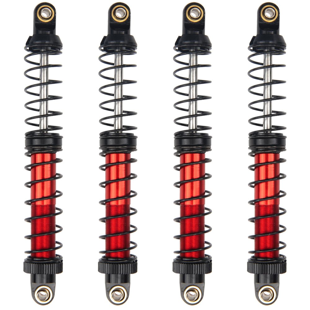 4Pcs Vgoohobby Metal Shocks Absorber Adjustable Dampers Compatible with Axial SCX10 Traxxas TRX4 D90 90046 Redcat Gen7 1/10 RC Crawler Car (Red,110mm)