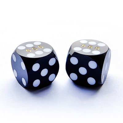 Bescon Professional Precision Dice Round Corner 5/8" (16mm) with Random Serial Number, Precision Cut Dice 16MM Solid Black, 2pcs Set