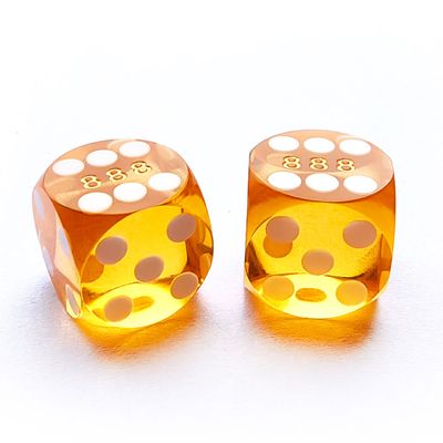 Bescon Professional Precision Dice Round Corner 5/8" (16mm) with Random Serial Number, Precision Cut Dice 16MM Gem Orange, 2pcs Set