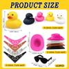 12 PCS Cowboy Duck with Scarf Hat and Sunglasses Mini Bath Duck Toys for Birthday Swimming Party Gift Favor Decorations view 2