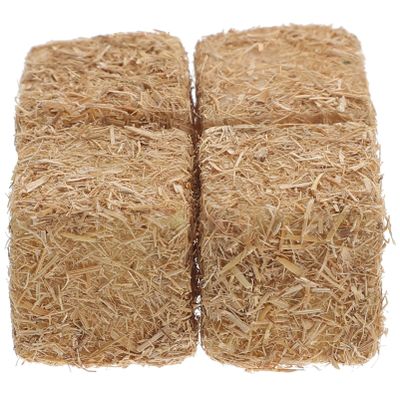 SEWACC 4pcs Realistic Haystack Decor Miniature Bales Outdoor Scene Dollhouse Farm Western Party Props Table Centerpieces Decorative Straw Ornaments