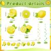 Lewtemi 22 Pcs Lemon Party Decorations Include 2 Lemon Banner 20 Hanging Lemons Swirls Citrus Lemonade Decorations for Summer Theme Birthday Party Baby Shower Decoration Photo Props view 2