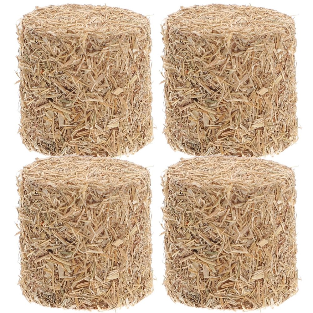 SEWACC 4pcs Mini Bales Miniature Blocks for Craft Dollhouse Decoration Miniature Dollhouse Accessories