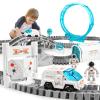 KIZJORYA Construction Race Track, Space Train Track Set, 205 PCS DIY Flexible Tracks Play Set for Boys 4-7 with Light up Space Car Station Astronaut, for Toddlers Kids Girls 3-12 view 1