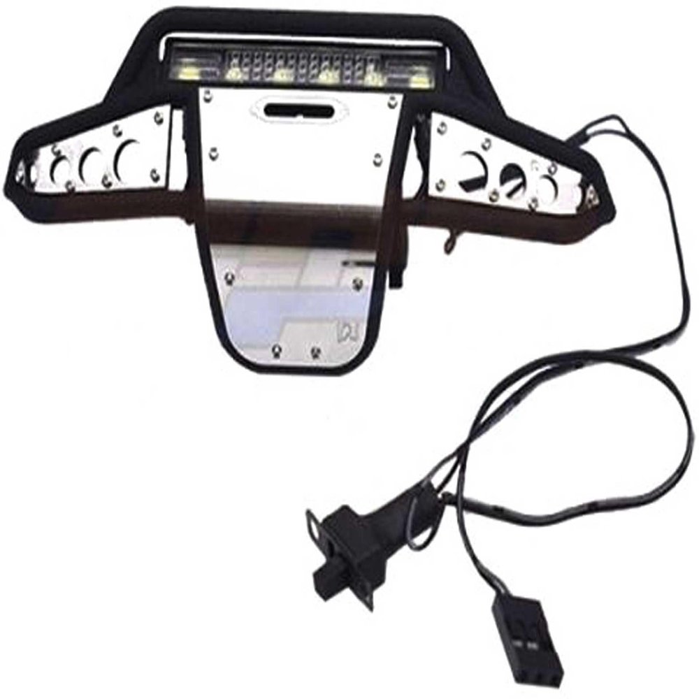 GPM Upgrades Nylon and Stain Tainless Steel Universal Front Bumper with 6 LED Light Bulbs for 1/18 4WD TRX4M Ford Bronco97074-1  1/18 4WD TRX4M Land Rover Defender97054-1 RC Car