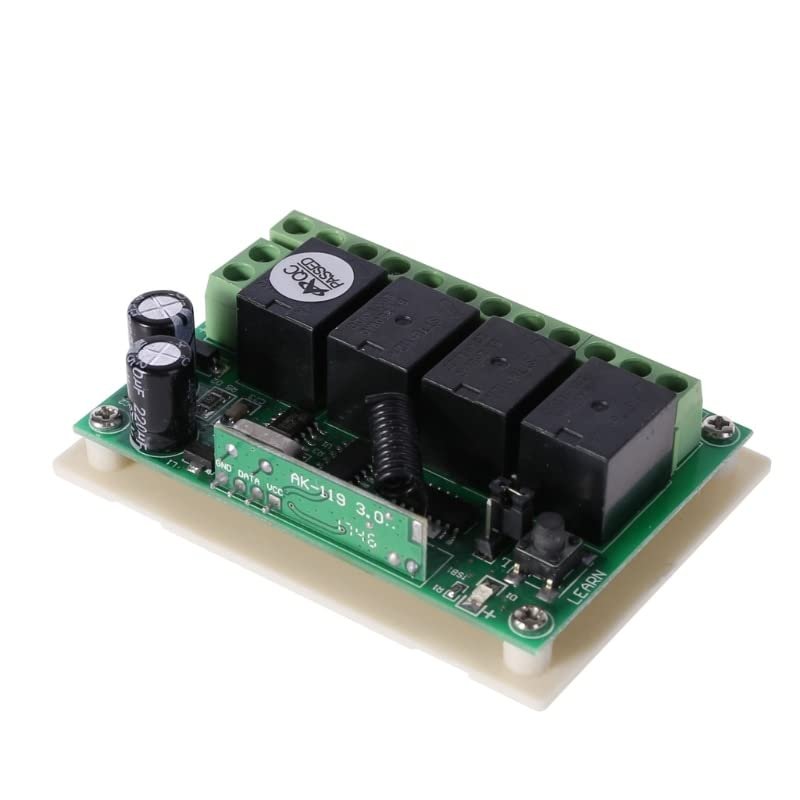 DC 12V 4CH Wireless Remote Control Switch 1 Receiver + 2 Transmitters 433MHz E56B