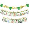 Wild One Birthday Decorations, Baby New Born to 12 Months Photo Banner, Wild One Year Garland, Jungle Safari Animal Theme 1st Birthday Party Supplies for Baby view 1