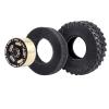 HobbyPark Brass 1.0 Beadlock Wheels & Tires for 1/18 TRX4M Upgrades Parts 1/18 SCX24 1/24 RC Crawler Replacement, Set of 4 (Type E) view 3