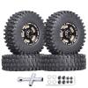 HobbyPark Brass 1.0 Beadlock Wheels & Tires for 1/18 TRX4M Upgrades Parts 1/18 SCX24 1/24 RC Crawler Replacement, Set of 4 (Type A) view 1