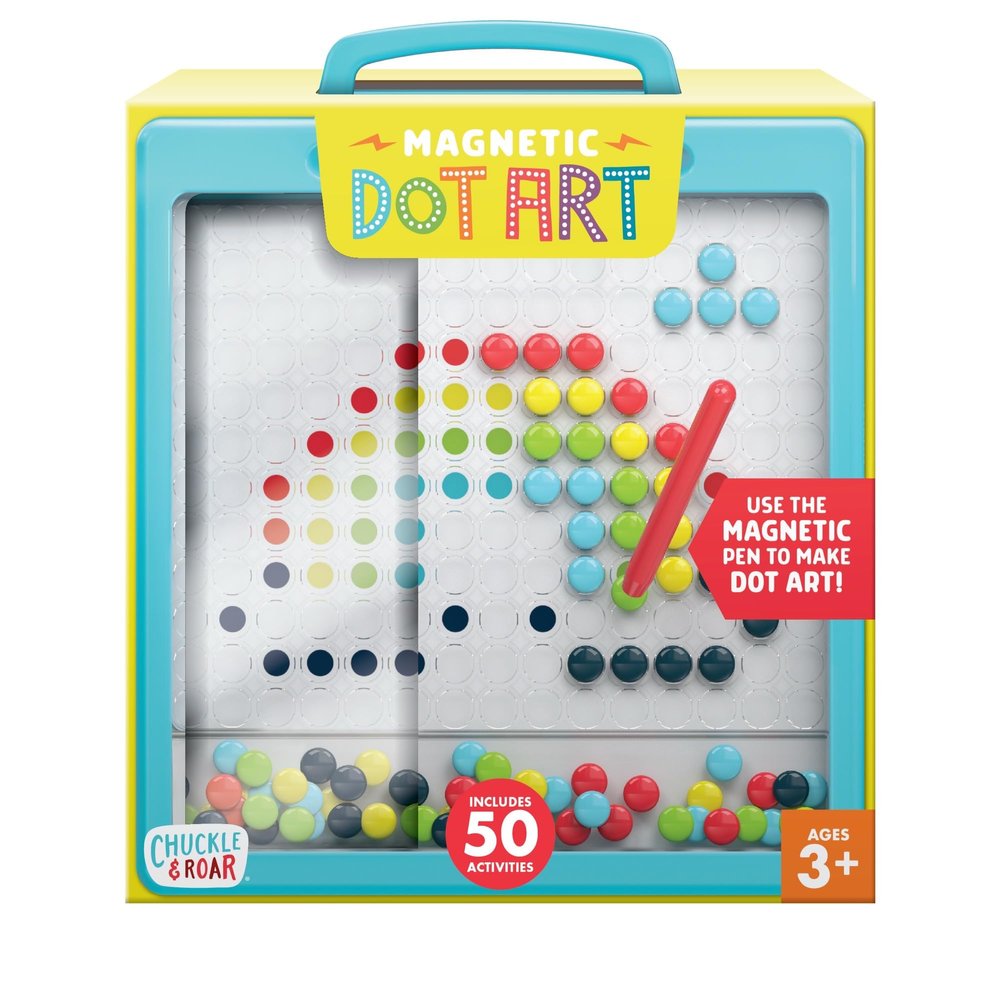 Chuckle & Roar Magnetic Dot Art Designer  Color-by-Number Stencil Art Toy for Kids Ages 3+ | Mess-Free, Travel-Friendly Creative Play
