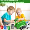 CALEST 2.4Ghz RC Garbage Truck with 4 Trash Cans, 6 Channel Remote Control, Waste Management Toy, 100pcs Garbage Sorting Cards, Boys 3+ view 3