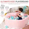 ZYSMALAT Baby Ball Pit - Premium Velvet Memory Foam Ball Pit for Toddlers 1-3 and Babies - Large Pink Flower Baby Ballpit - Indoor Soft Play Equipment for Kids - Pink - Balls NOT Included view 3